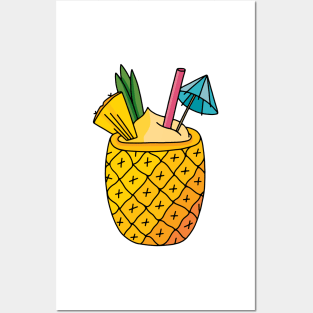 Pineapple Tropical Drink Posters and Art